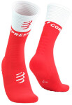 Kompresní ponožky Compressport Mid Compression Socks V2.0 - Fluo Red/White Velikost: EU 39-41