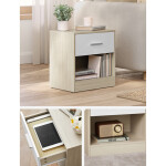 Odkládací stolek 39x28x41cm, mdf, bělený dub, ANT-E1081 BUK