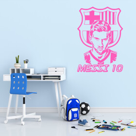 Samolepka Lionel Messi 10 Barva: růžová, Velikost: 80 x 57 cm