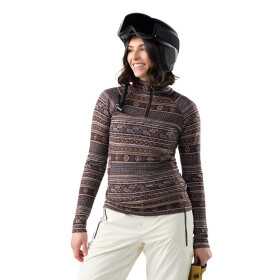 Dámské merino triko dlouhý rukáv SMARTWOOL Women's Classic Thermal Merino Base Laye, Mocha Fair Isle Fun velikost: XS