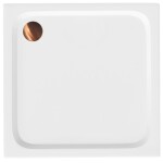 REA/S - Sprchová akrylová vanička Belmond White 80x80 Krytka kartáčovaná měď KPL-04370