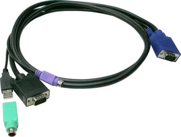 LevelOne KVM kabel VGA, USB-A, PS/2, 3 m černá / KVM kabel / VGA / USB-A / PS/2 / 3 m (ACC-3202)