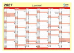 Lístkový kalendář 2027, A3