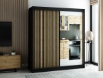 Šatní skříň Abi Lamelo 2 Barva korpusu: Černá, Rozměry: 250 cm