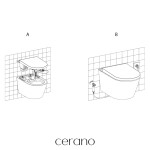 CERANO - WC závěsné s integrovaným elektronickým bidetem Cronus Standard, Vortex Rimless 180° + SoftClose sedátko - bílá lesklá - 59,3x38,4 CER-545632