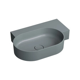 OMNIRES - OVO M+ umyvadlo na desku/závěsné - pravé, 64 x 44 cm, ash grey mat; OVO645UWPAG