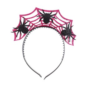 Fialová čelenka s pavouky Halloween