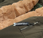 Dámská zimní bunda parka v khaki barvě (CAN-588) odstíny zelené M (38)