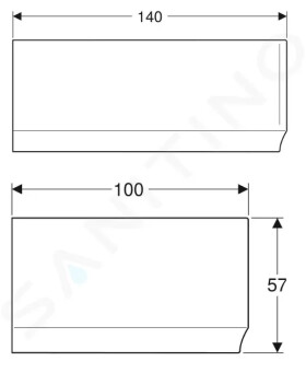 GEBERIT - Selnova Čelní panel pro levou rohovou vanu Selnova, 1400 mm, bílá 554.870.01.1