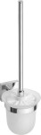 SAPHO - X-SQUARE WC štětka závěsná, mléčné sklo, chrom XQ301