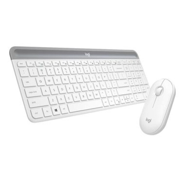 Logitech Slim Wireless Combo MK470 DE bílá / bezdrátová sada klávesnice a myši / DE verze (920-009189)