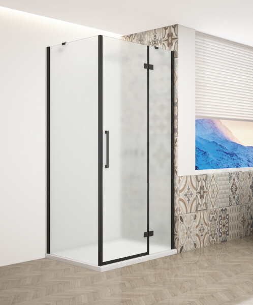 GELCO - TRINITY BLACK obdélníkový kout 800x1000 pravý, matné sklo, GT5610-80MR-B GT5610-80MR-B