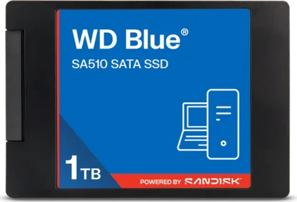 WD Blue SA510 1TB / SSD / 2.5" SATA III / R: 560 MB/s / W: 520 MB/s / TLC / 5 let (WDS100T5B0A-00LMP0)