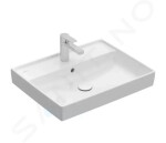 VILLEROY & BOCH - Collaro Umyvadlo 600x470 mm, s přepadem, otvor pro baterii, CeramicPlus, Stone White 4A336GRW