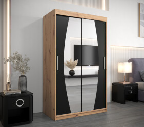 Šatní skříň Abi E0 Barva korpusu: Dub artisan, Rozměry: 120 cm, Dveře: Černá
