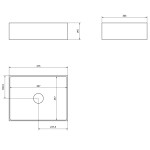 SAPHO - FORMIGO betonové umyvadlo na desku, včetně výpusti, 47,5x36,5cm, písková FG013