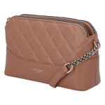 Módní prošívaná dámská koženková crossbody Freay, růžová