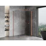 MEXEN/S - Mist-F sprchový kout skládací dveře pravá 120 x 75, transparent, měď kartáčovaná 8A6T-120-075-65-00-P