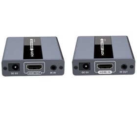 PremiumCord HDMI extender šedá / na 120m / přes jeden kabel Cat5, Cat6 / FHD 1080p (khext120-4)