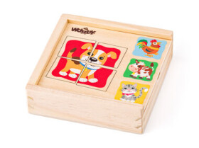 Woody Minipuzzle - Zvířátka v krabičce