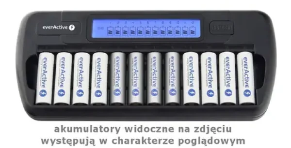 EverActive NC-1200 / Nabíječka baterií / až 12 baterii AAA nebo AA / LCD (NC-1200)