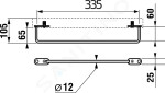 JIKA - Tigo Boční držák ručníku pro umyvadlo, 335 mm, levopravý, nerez H3812140040001