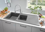 GROHE - Dřezy Kompozitní dřez K400 s automatickým odtokem, 1160x500 mm, granitová šedá 31643AT0