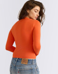 Tričko Organic Basics Everyday Regular Long Sleeve Tee Tangerine