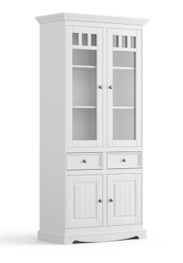 Massivo.cz Vitrína Belluno Elegante, 2d, bílá, masiv, borovice
