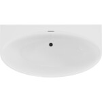 MEXEN/S - Bruna volně stojící vana nástěnná 150 x 82, bílá lesk, sifon a přepad černá 52731508200-70