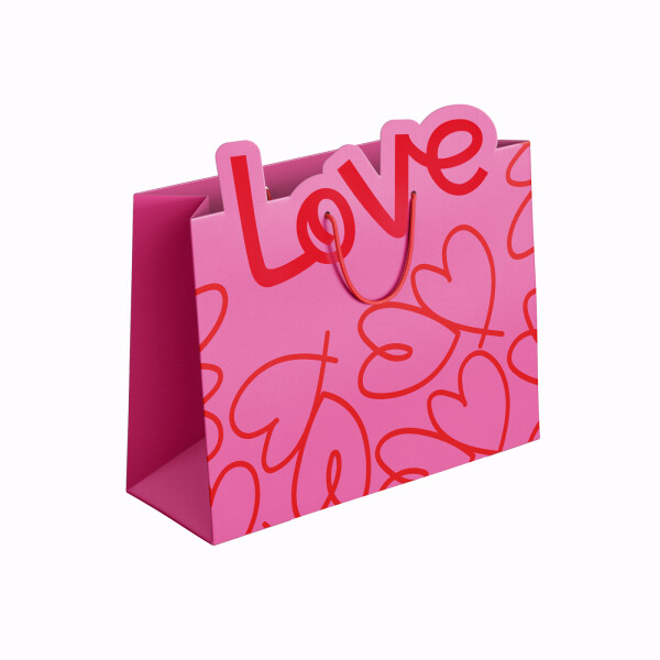 Dárková taška horizontální malá - S výsekem Love (22,9 × 9,8 × 17,8 cm) - Albi