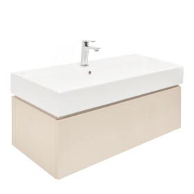 Koupelnová skříňka s umyvadlem SAT Feel 100x30x46 cm pískově béžová mat SATFEEL100BEU2B SATFEEL100BEU2B