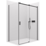 CERANO Sprchový kout Santoro L/P - 6 mm - černá matná, transparentní sklo - 120x70x195 cm - posuvný