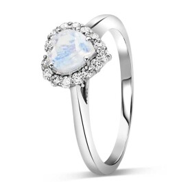 Emporial stříbrný prsten GU-DR12959R-SILVER-MOONSTONE-ZIRCON Velikost: 5 (EU: 49-50)