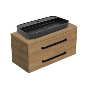 Koupelnová skříňka s umyvadlem a krycí deskou SAT Cube Way 100x47,5x46 cm dub Hickory mat CUBE46C1003DHSAT40 CUBE46C1003DHSAT40