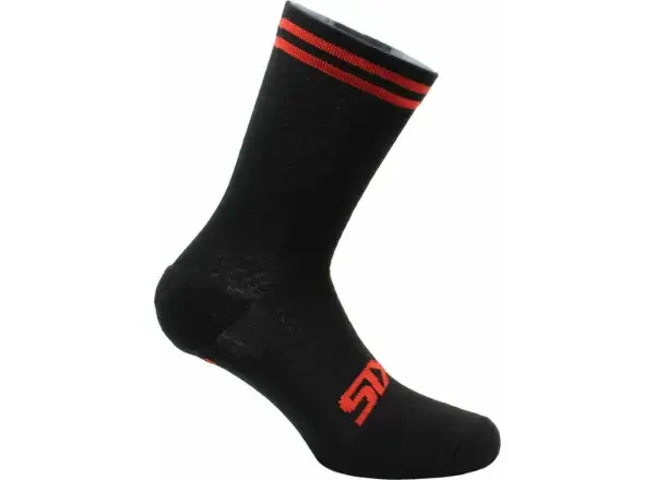 SIXS Merinos ponožky černá/červená vel. 40/43
