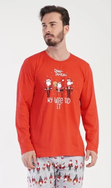 Pánské pyžamo dlouhé Vienetta Secret Santa