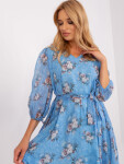 Modré oversize šaty květinovým potiskem