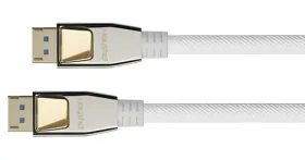 Python DisplayPort 2.0 kabel bílá / Kabel DisplayPort / 0,5 m / 8K 60Hz / 54 Gbit/s / Nylon (DP20-PY005W)
