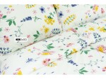 Stanex Ložní povlečení krepové Flora bílá (LS211) ROZMĚR: 140x220 cm + polštář (90x70 cm)