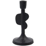 House Doctor Kovový svícen Donna Black 20 cm, černá barva, kov