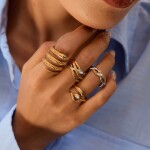 ELENYS Serpenta – pozlacený prsten 18K žluté zlato Velikost: 7 (EU: 54-56)