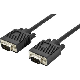 Digitus VGA kabel VGA pólové Zástrčka, VGA pólové Zástrčka 3.00 m černá AK-310103-030-S kulatý, dvoužilový stíněný, s feritovým jádrem VGA kabel
