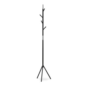 Věšák stojanový, výška 179 cm, kovová konstrukce, černý matný lak, nosnost 6 kg