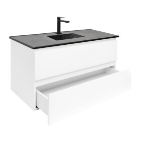 Koupelnová skříňka s keramickým umyvadlem SAT B-Way 99x50x45 cm bílá lesk BWAY2100WU4B2B BWAY2100WU4B2B