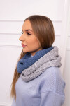 KN14 Dámský dvoubarevný džínový + šedý snood UNI