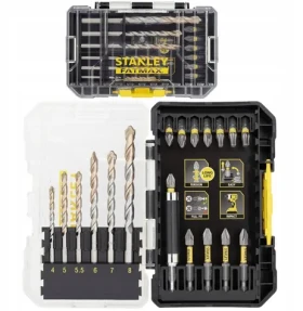 STANLEY STA88552-XJ Sada rázových bitů a vrtáků do zdiva / Sada bitů / 1/4" / 19 ks (STA88552-XJ)