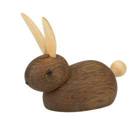 Lucie Kaas Dřevěná figurka Rabbit Pointy Ears - small, hnědá barva, dřevo
