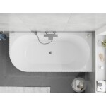 MEXEN/S - Silo volně stojící rohová vana pravá reliéf 170 x 80, bílá/černá, sifon a přepad gun gray kartáčovanáan 52891708075P-66