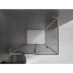 MEXEN/S - Velar L sprchový kout, posuvné dveře 120 x 75, grafit, zlato kartáčovaná 871-120-075-43-55